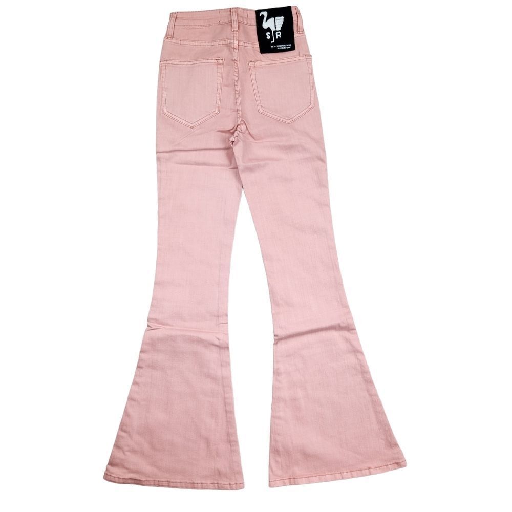 Free People -15 NWT Flare Bell Jeans Petal R1017 Blush Pink Women's size 24 - Picture 2 of 10
